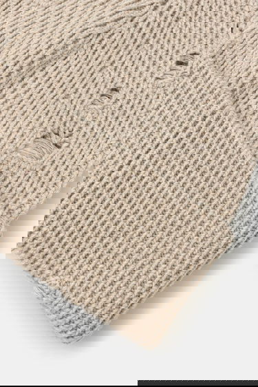 Beanie Maison Margiela MM6 Maison Margiela Distressed Knit Beanie Beige | SH0TB0001.M13138.806M, 2