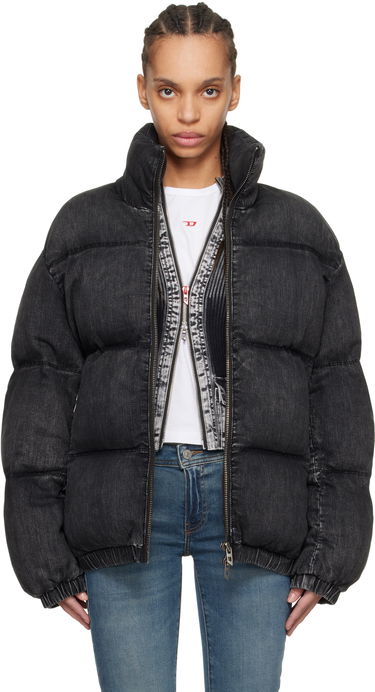 Puffer jakke Diesel Diesel W-Mons-A Denim Puffer Jacket Sort | A16077 0ABCB, 0