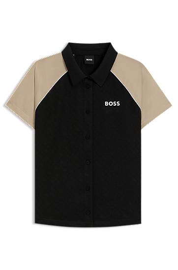 Skjorte BOSS BOSS Active Button-Up Top with Monogram Jacquard Fabric Sort | 50544191, 0