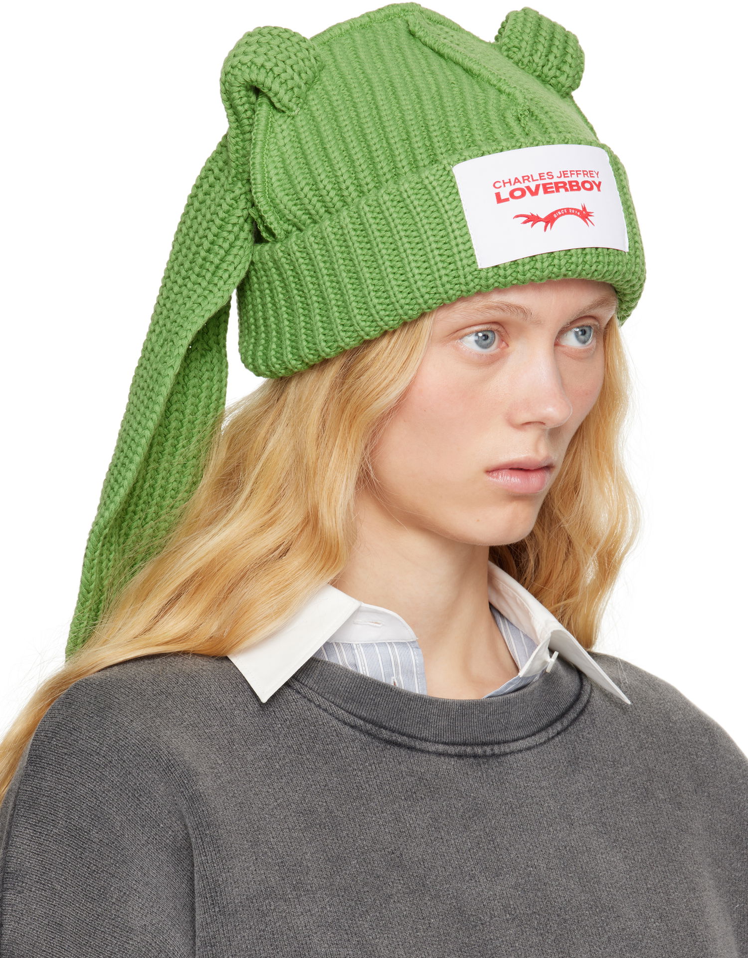 Beanie Charles Jeffrey Loverboy Charles Jeffrey LOVERBOY Chunky Rabbit Beanie Grøn | 54130403, 1