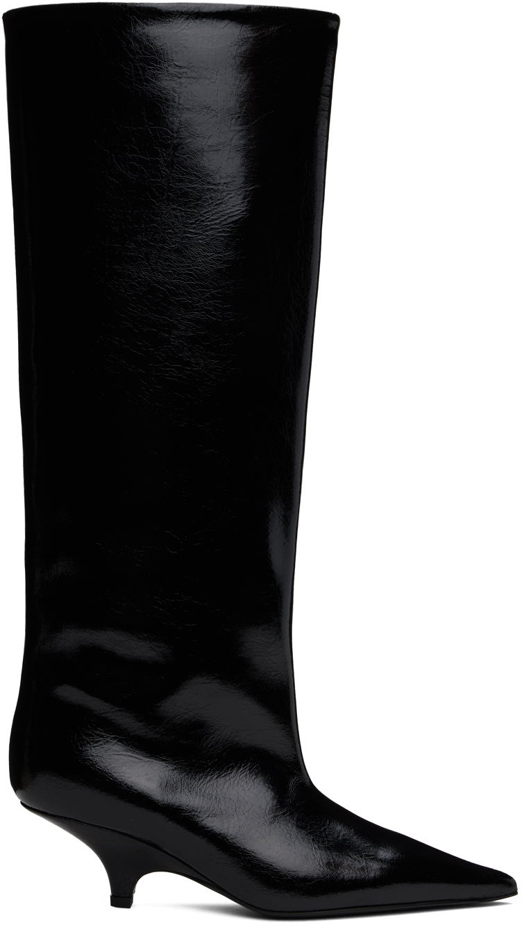 Sneakers og sko TOTEME 'The Wedge-Heel' Kitten Heel Boots Sort | 244-WAS0192-LE0020