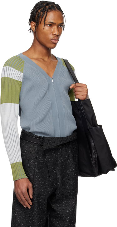 Sweater KIKO KOSTADINOV Kiko Kostadinov Inex Zip Cardigan Blå | KKSS25KN03-114, 1