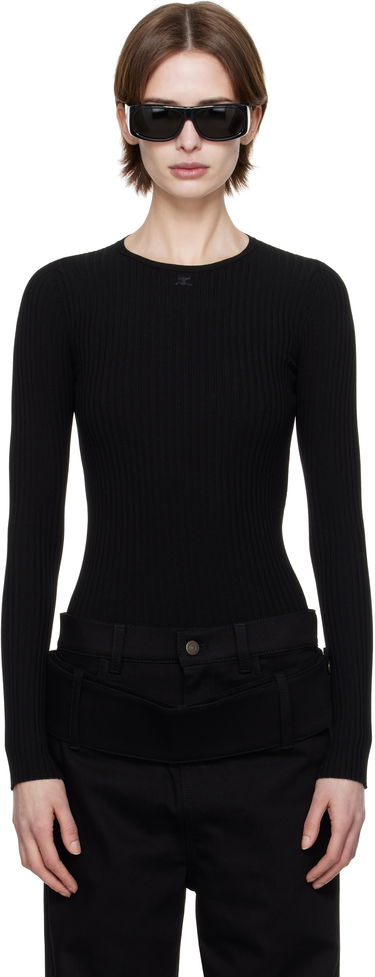 Sweater Courrèges Courrèges Knitted Ribbed Sweater Sort | 125MPU105FI0001, 0