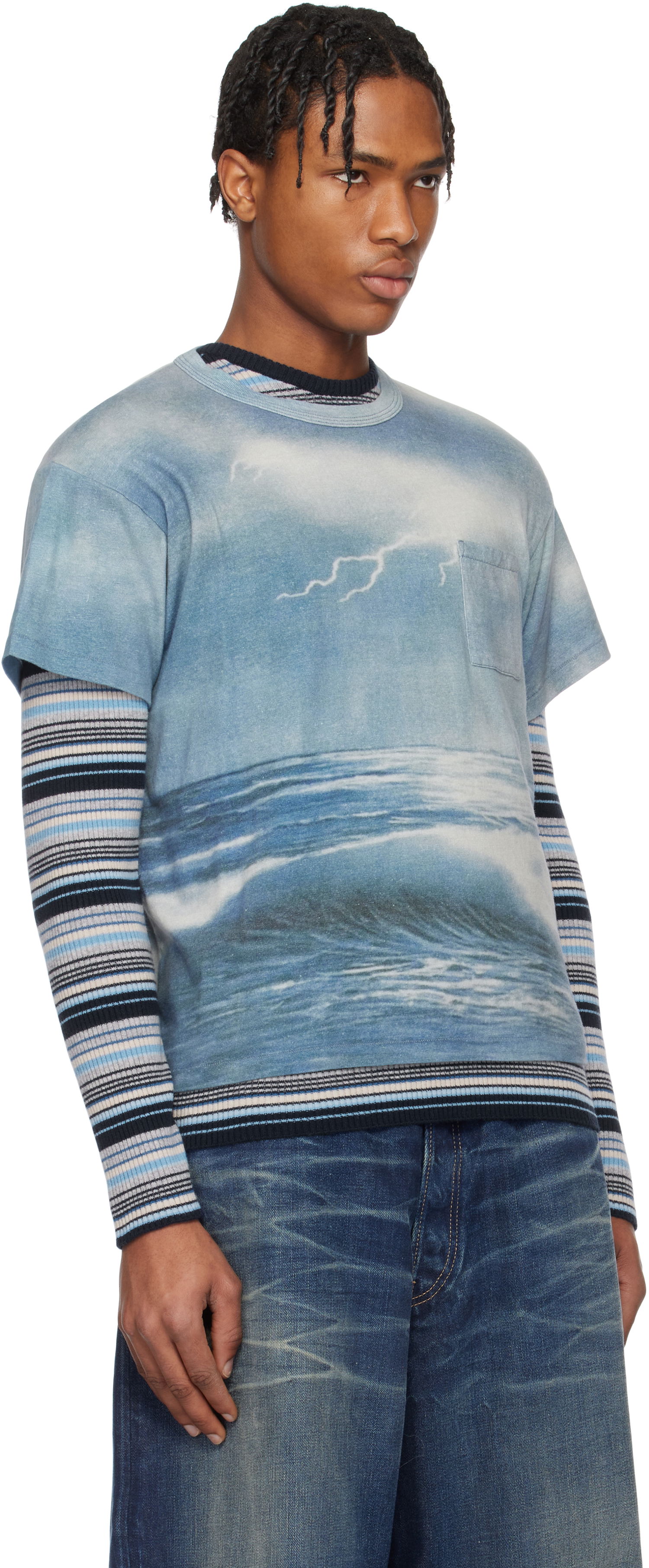 T-shirt ERL ERL Storm Graphic T-Shirt Blå | ERL10T002, 1