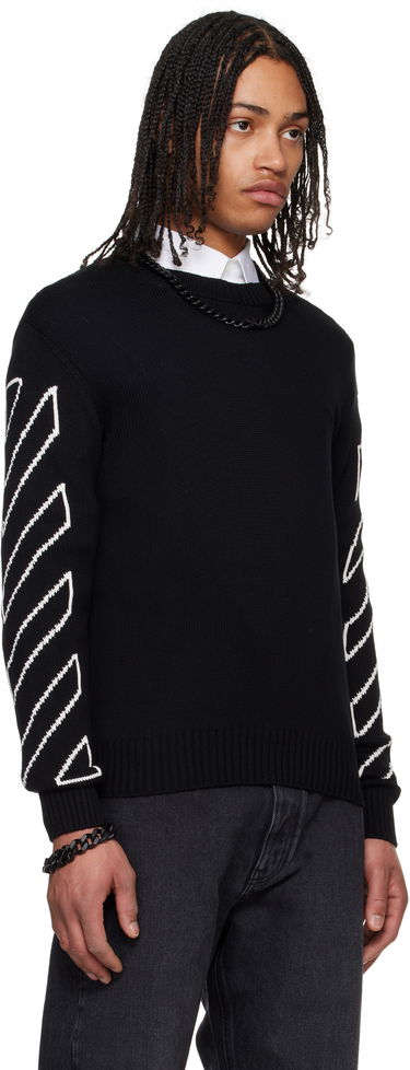 Sweater Off-White Off-White Diagonal Outline Knit Sweater Sort | OMHE087C99KNI0021061, 1
