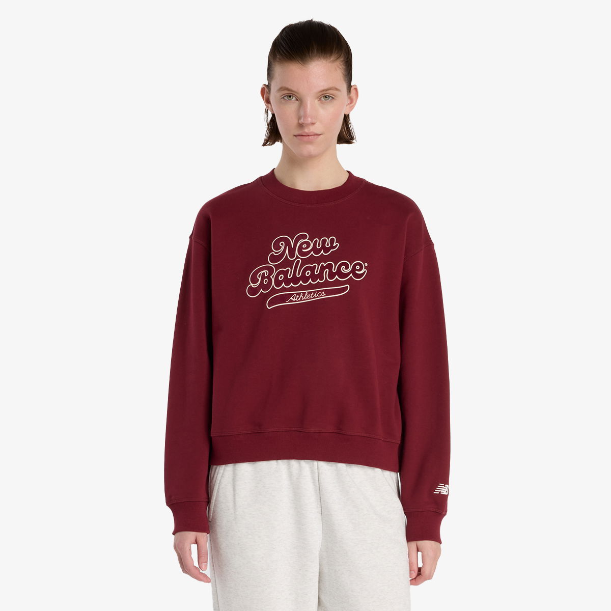 Sweatshirt New Balance Athletics Legacy Crew Sweatshirt Bourgogne | WT53901-MHB, 1