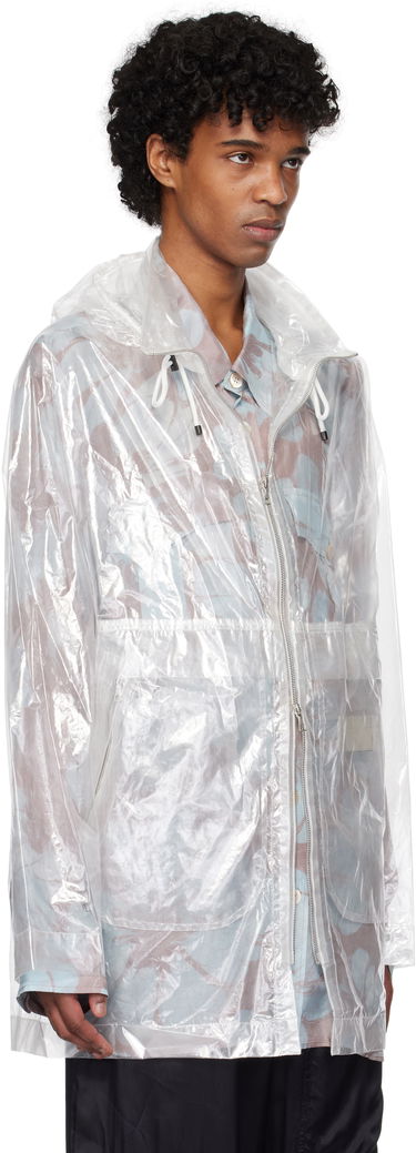 Vindjakke Dries Van Noten Dries Van Noten Transparent Nylon Hooded Jacket Hvid | 251-020553-1257, 1