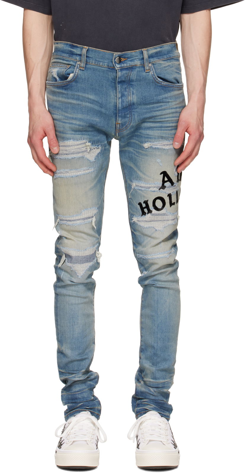 Jeans AMIRI AMIRI 'Hollywood' Repaired Jeans Blå | AMDNSY1152