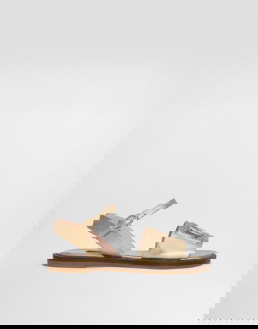 Tilbehør Dolce & Gabbana Dolce & Gabbana Calfskin Sandals With Cut-Out DG Logo Metalisk | D11308A12538H944, 0