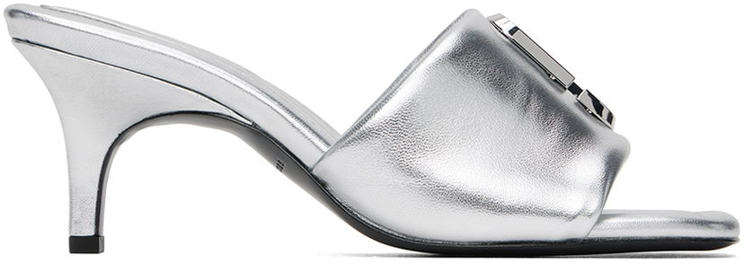 Kjole Marc Jacobs Marc Jacobs 'The Leather J Marc' Heeled Sandals Metalisk | 2S4FSA001F04