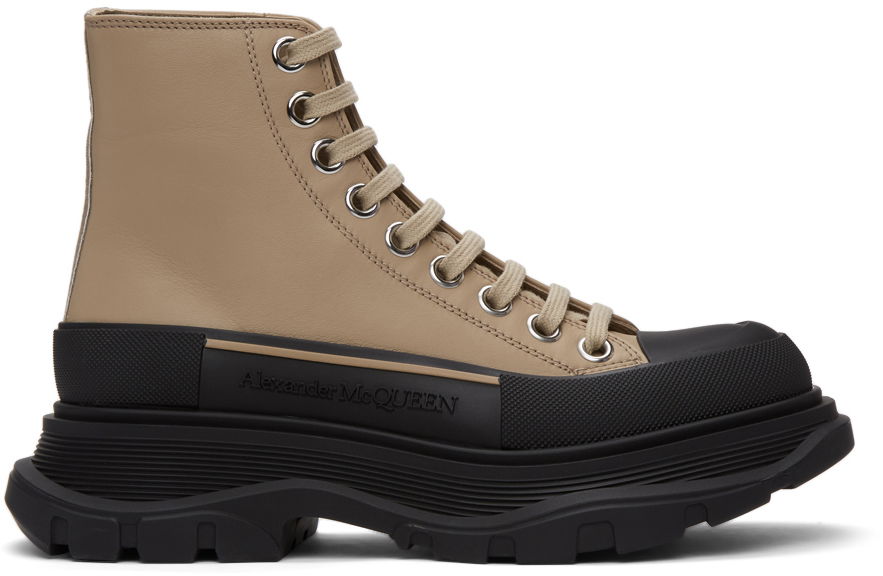 Sneakers og sko Alexander McQueen Tread Slick High Sneakers Beige | 633900WHZ62, 0