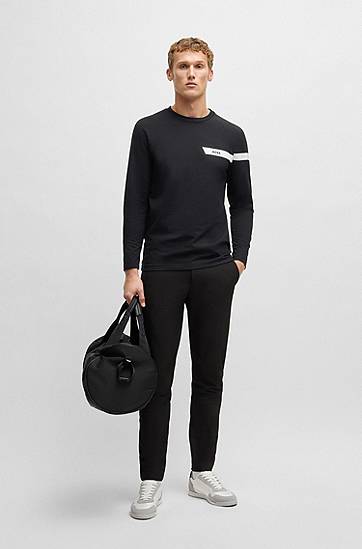 Sweater BOSS BOSS Stretch Cotton T-Shirt with Logo Sort | 50550300, 1