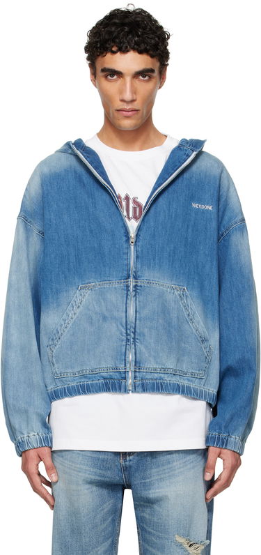 Jakke We11done We11done Zip-Up Denim Hoodie Blå | WD-DJ1-25-317-U-BL, 0