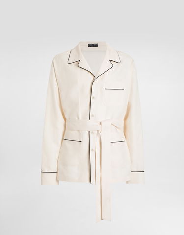 Pyjamas Dolce & Gabbana Dolce & Gabbana Pajama Jacket with Piping Hvid | G2UZ3TFU4MCW0001, 0