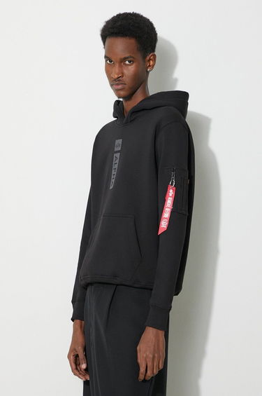 Sweatshirt Alpha Industries Hoodie With Print Sort | 146338, 0