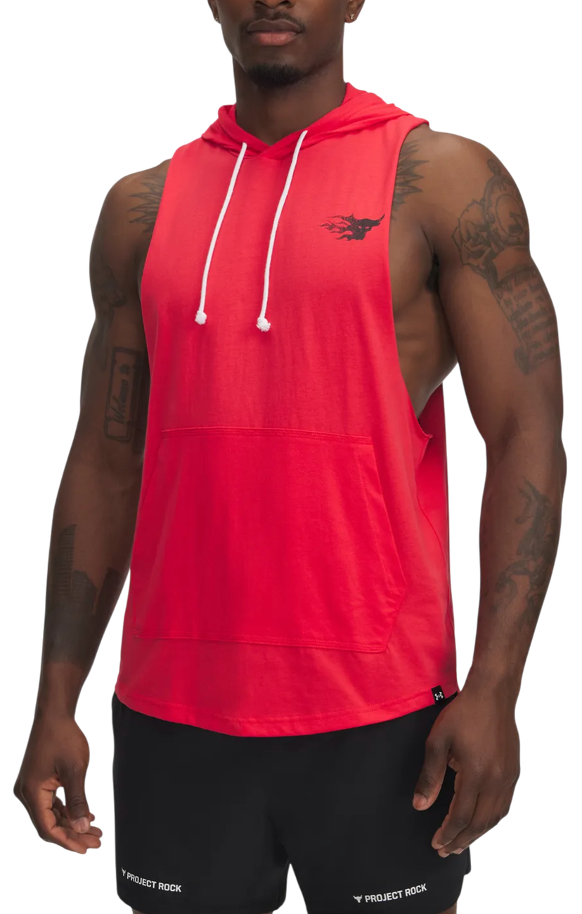 Tanktop Under Armour Project Rock Sleeveless Hoodie Rød | 1389947-989