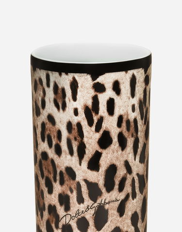 Home decor Dolce & Gabbana Dolce & Gabbana Leopard Print Cylindrical Porcelain Vase Onesize Flerfarvet | TCC196TCAMWUL003, 2