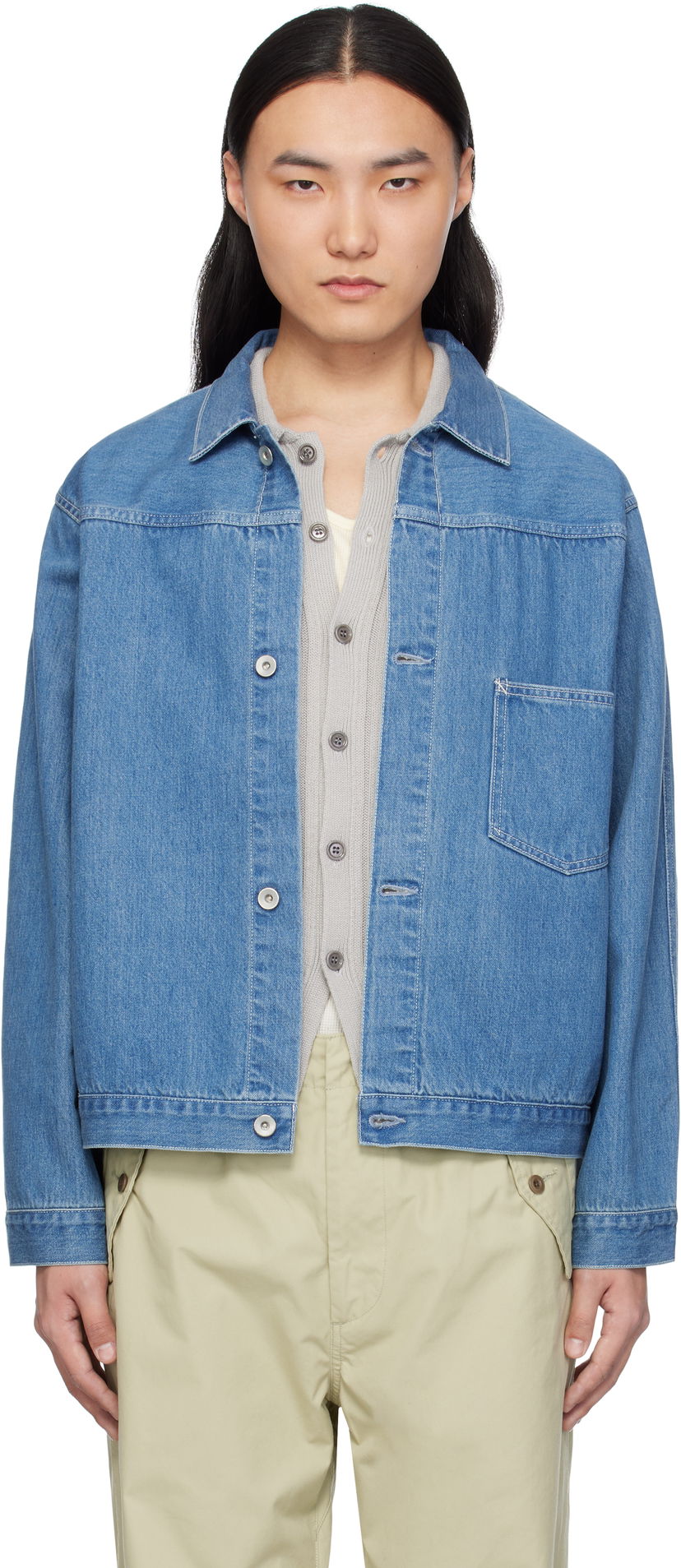 Jakke NANAMICA nanamica Short Denim Jacket Blå | S25SA082U