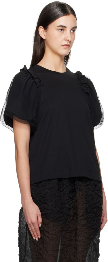T-shirt Simone Rocha Simone Rocha Tulle Overlay Puff Sleeve T-Shirt Hvid | 5179 0553, 4