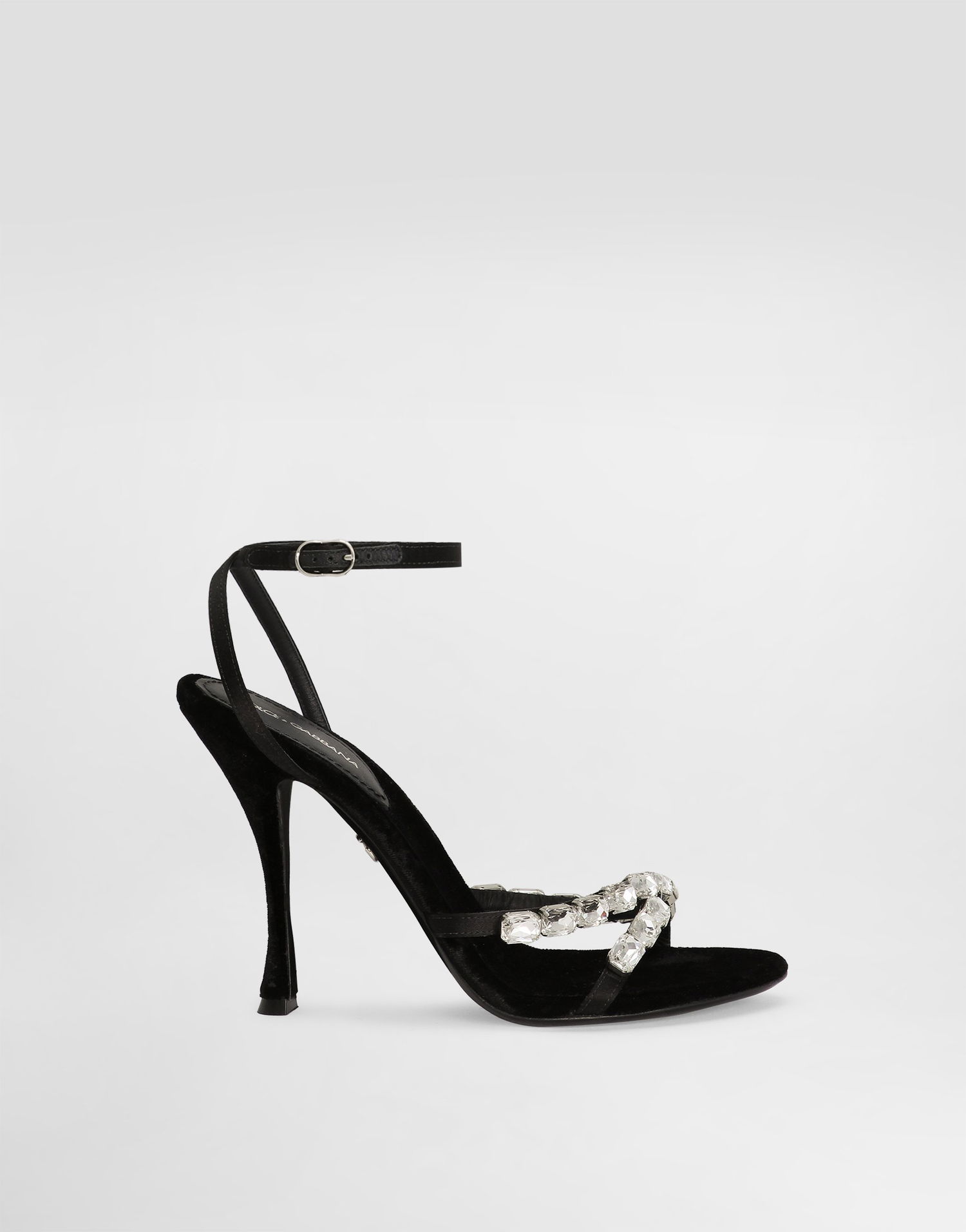 Sneakers og sko Dolce & Gabbana Satin Sandals With Gemstone Embellishment Sort | CR1821A6I688S488, 0