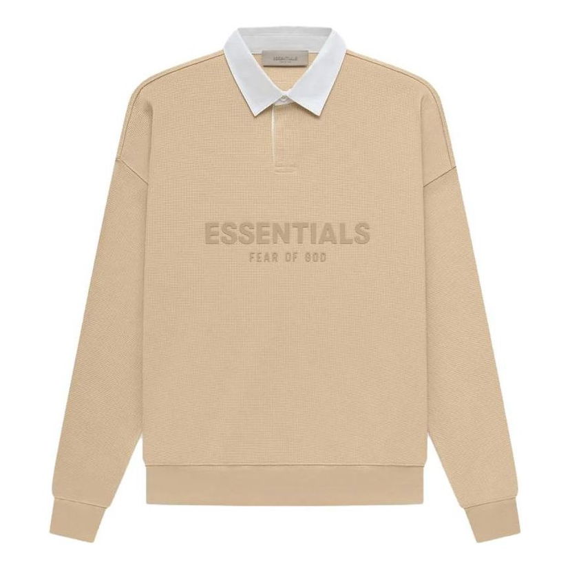 Polo skjorte Fear of God Essentials Waffle Long Sleeve Polo Beige | FOG-SS23-055
