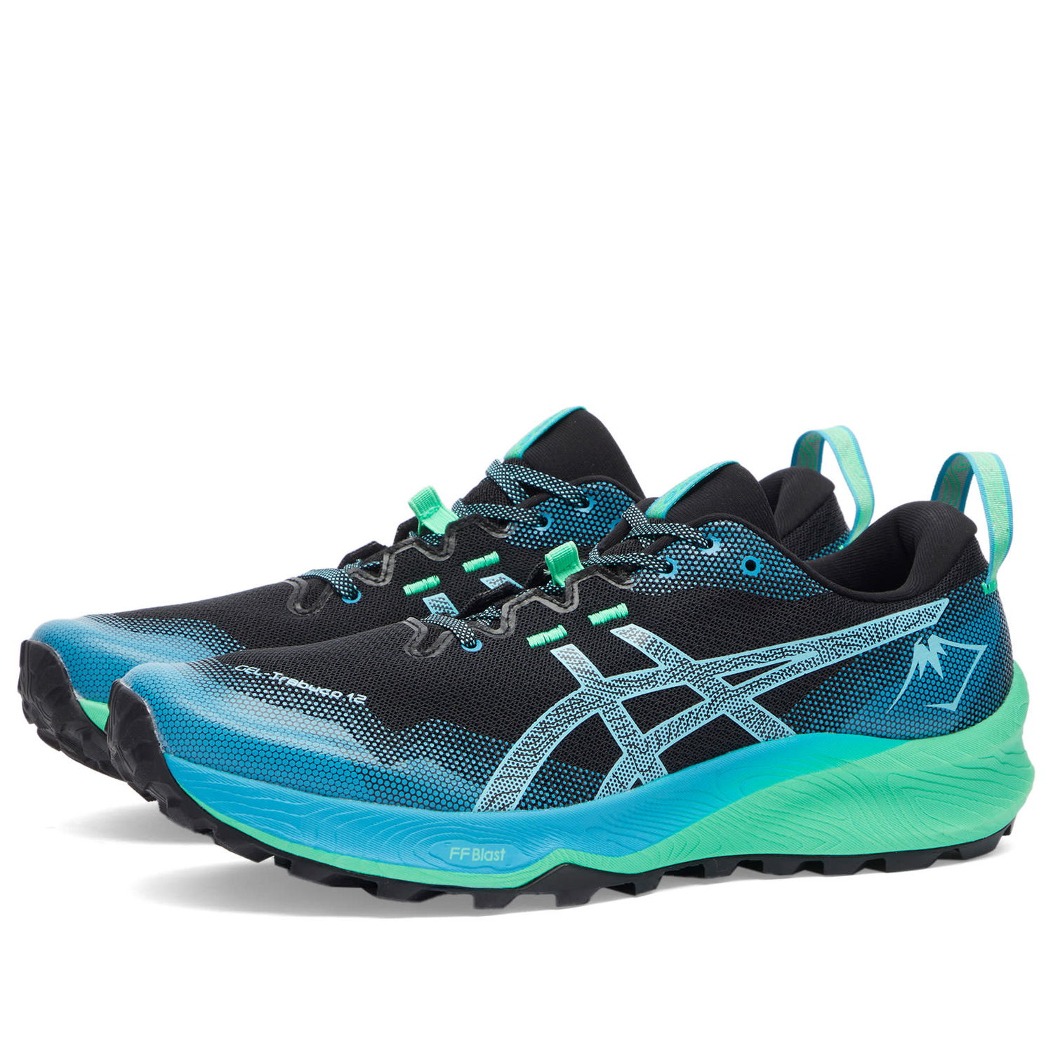 Sneakers og sko Asics GEL-TRABUCO 12 Sneakers in Black/Bright Cyan, Size UK 10 | END. Clothing Turkis | 1011B799-002, 0