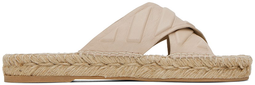 Tøj Off-White Diag Lea Espadrille Sandals Beige | OWIB012S23LEA0016161