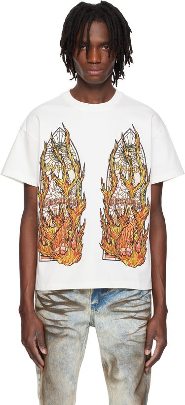 T-shirt Who Decides War Who Decides War Flame Glass T-Shirt Hvid | 1110030001SE25, 0