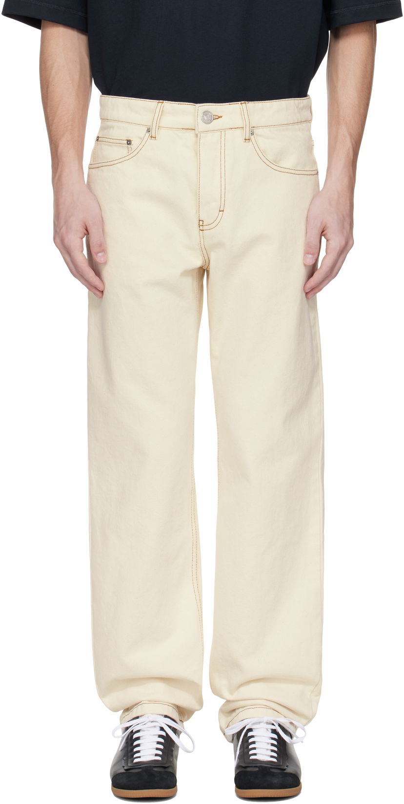 Jeans AMI AMI Paris Classic Fit Jeans Beige | HTR001.DE0039