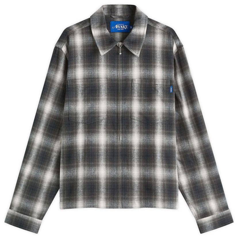 Skjorte Awake NY Brushed Flannel Shirt Jacket Grøn | AWK-FW24-TP002-MUL