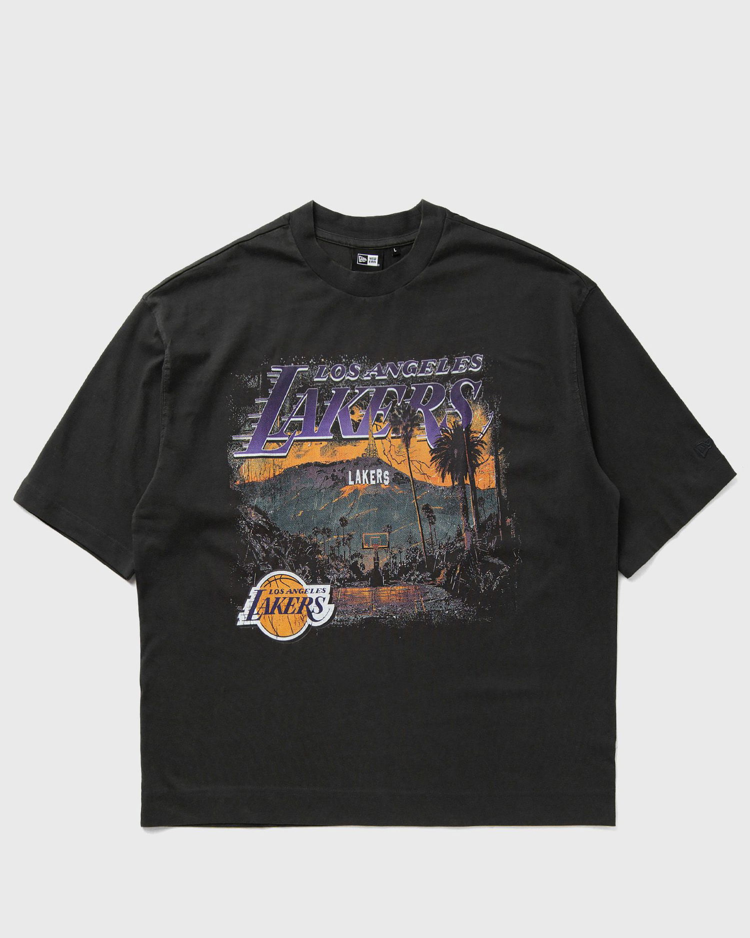 T-shirt New Era Los Angeles Lakers Washed Graphic T-Shirt Sort | 60684346, 0