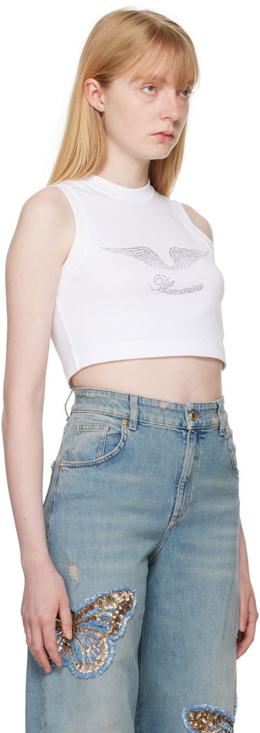 Tanktop Blumarine White Crystal-Cut Tank Top Hvid | P444T037A, 1
