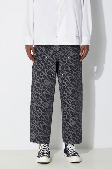 Cargo bukser BAPE A Bathing Ape Metal One Point Double Knee Denim Work Pants Sort | 1J80150052, 0