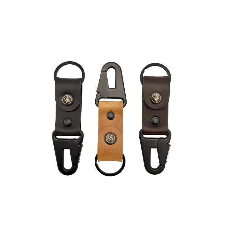 Nøgleringe Vasky Leather Keychain with Carabiner Brun | A-0223-004, 1