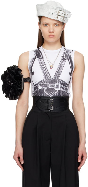 Tanktop Jean Paul Gaultier Jean Paul Gaultier 'Trompe L'oeil' Printed Tank Top Hvid | 24/25-U-TO183-J547-0100, 0