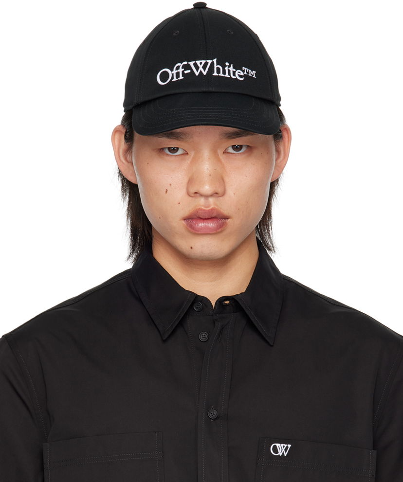 Kasket Off-White Logo Cap Sort | OMLB069C99FAB0021001