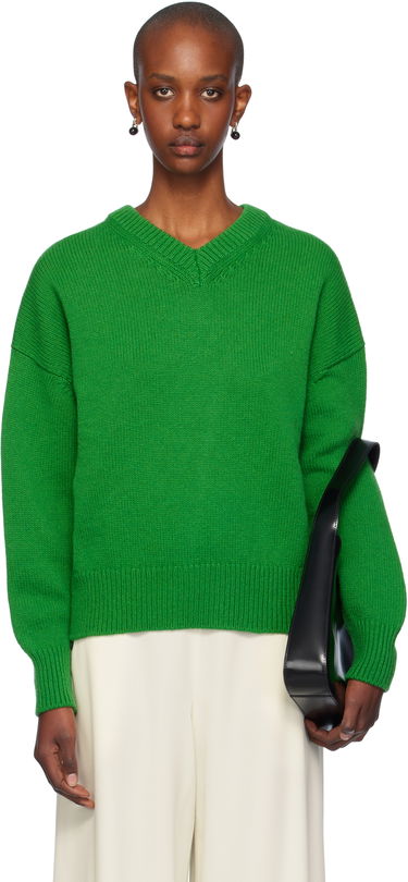 Sweater &Daughter Slouch V-Neck Sweater Grøn | F2205, 0