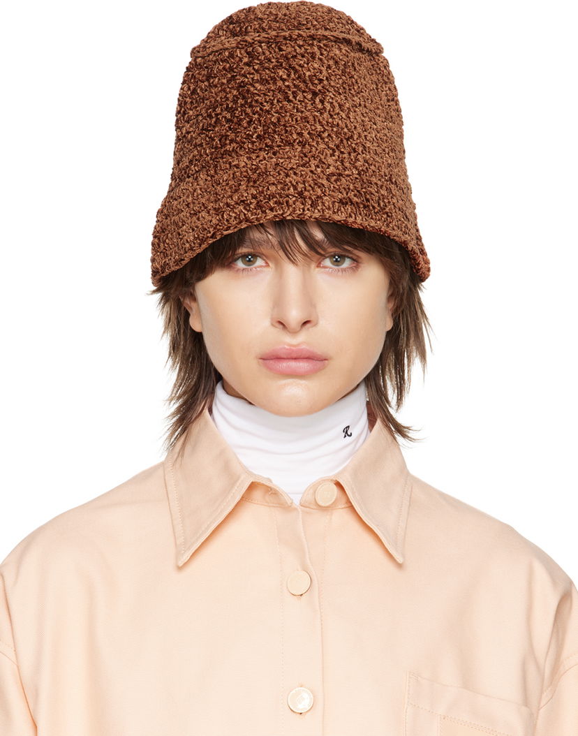 Hat BY FAR Teddy Bucket Hat Brun | 23CRROBBHCHECHEN