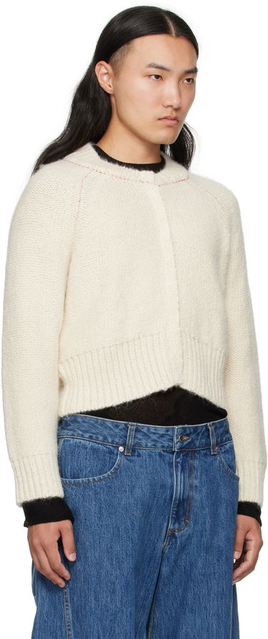 Sweater Eckhaus Latta Eckhaus Latta Fisherman's Bomber Cardigan Hvid | 8264-EL-PF25-EG -, 4