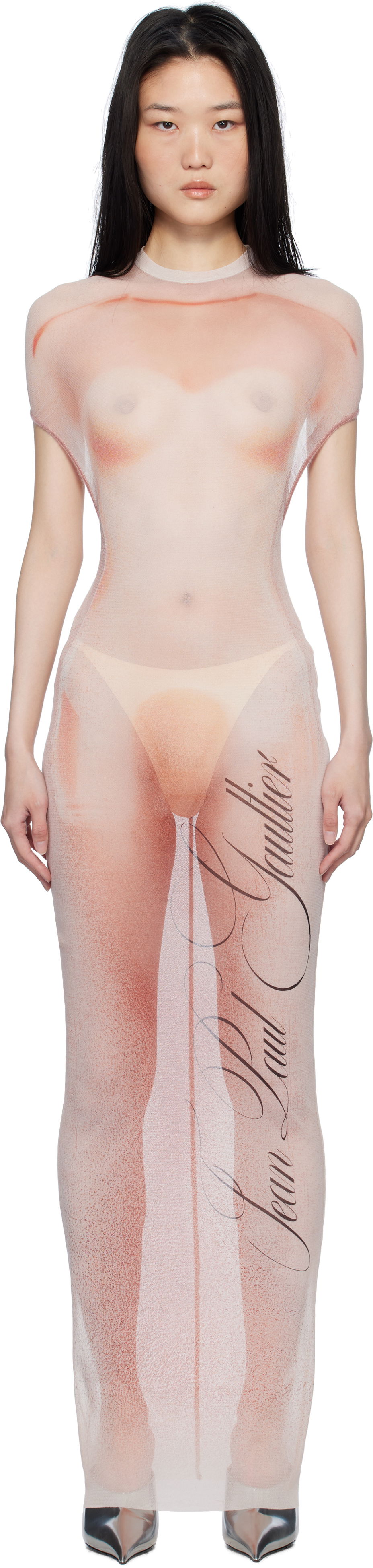 Kjole Jean Paul Gaultier Jean Paul Gaultier 'Le Classique' Open-Backed Maxi Dress Lyserød | 25/33-F-RO356-T577-2026, 0