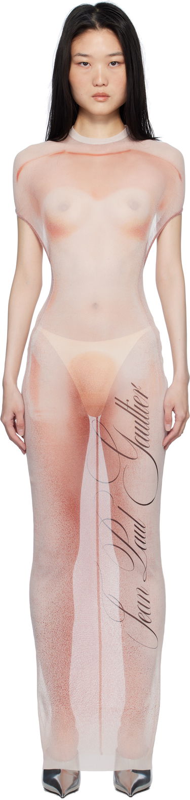Kjole Jean Paul Gaultier Jean Paul Gaultier 'Le Classique' Open-Backed Maxi Dress Lyserød | 25/33-F-RO356-T577-2026, 0