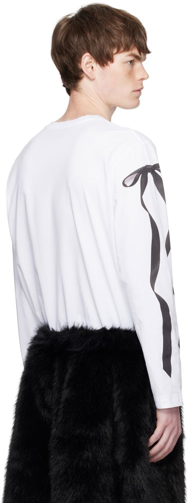 T-shirt Simone Rocha Simone Rocha Ribbon Bow Tail Long Sleeve T-Shirt Hvid | 5194P54-M 0569, 2