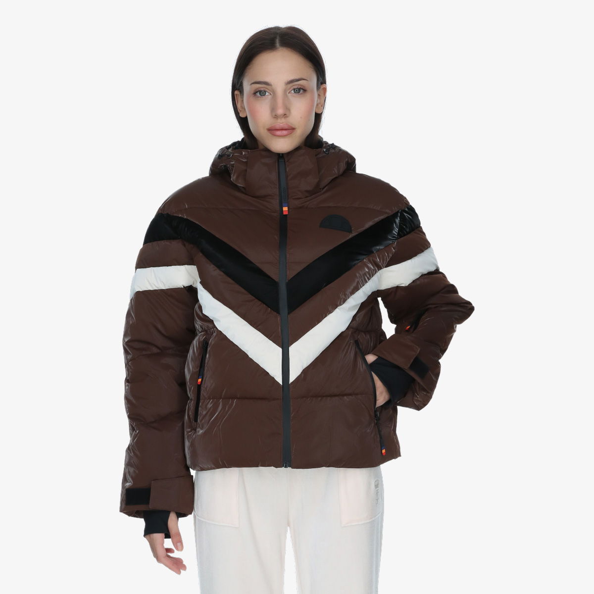 Puffer jakke Ellesse Milica Chevron Puffer Jacket Brun | ELA253F501-41, 1