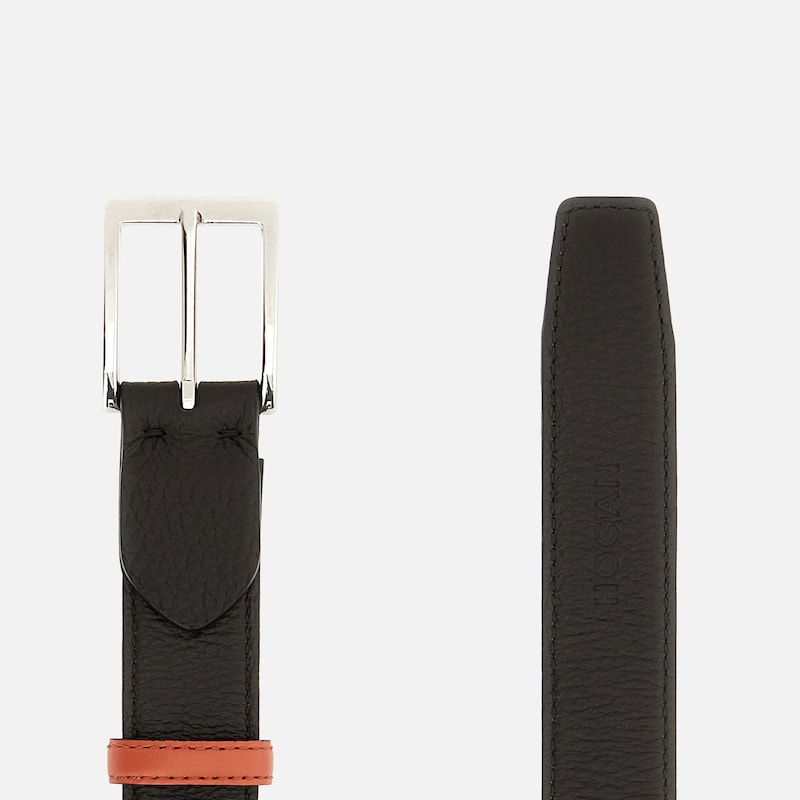 Bælter Hogan Men's Reversible Leather Belt Sort | KFMC00N1100Q797D54, 1