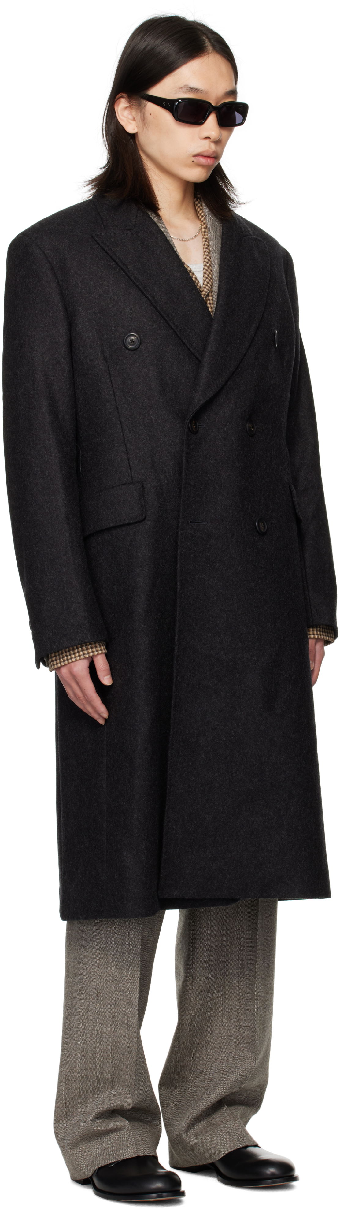 Frakker OUR LEGACY OUR LEGACY Whale Double-Breasted Coat Sort | M4251WG, 1
