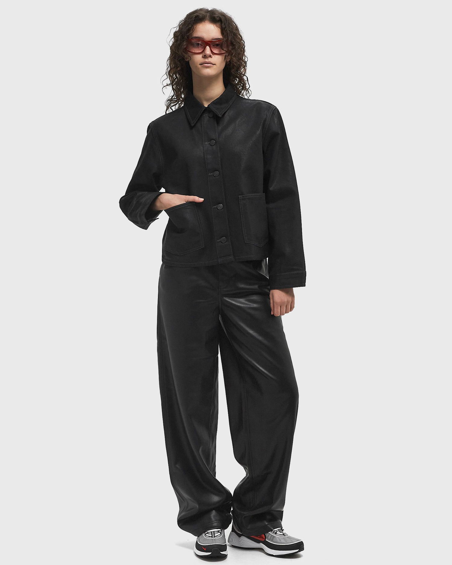 Jakke Samsoe Samsoe Samsøe & Samsøe Sanadina Foil Jacket, Size L Sort | F24400175-BLACK-VOID, 1