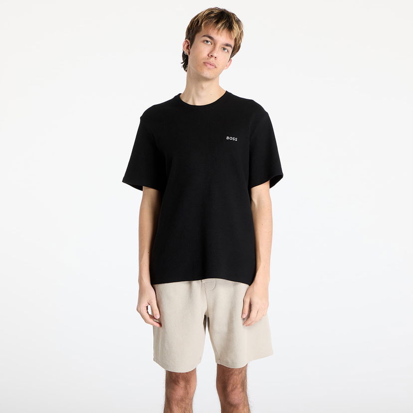 T-shirt BOSS Hugo Boss Men's Waffle T-Shirt Sort | 50535891-001