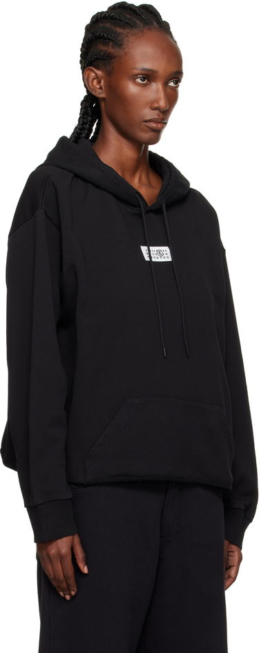 Sweatshirt Maison Margiela MM6 Maison Margiela Logo Patch Cropped Hoodie Hvid | S52GU0234 M25025, 4