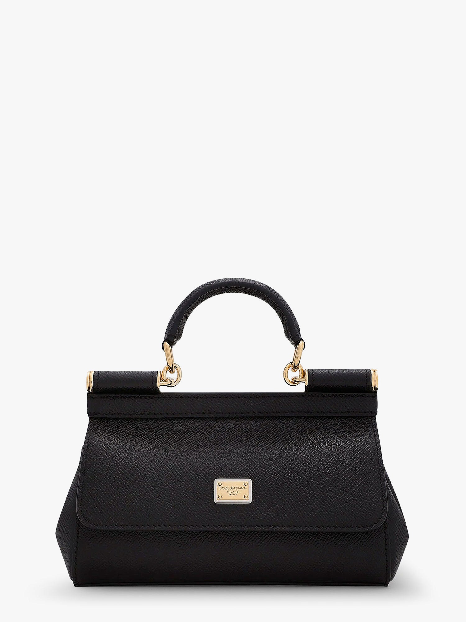 Håndtaske Dolce & Gabbana Dolce & Gabbana Sicily Small Dauphine Leather Top Handle Bag Sort | BB7116B100180999, 0