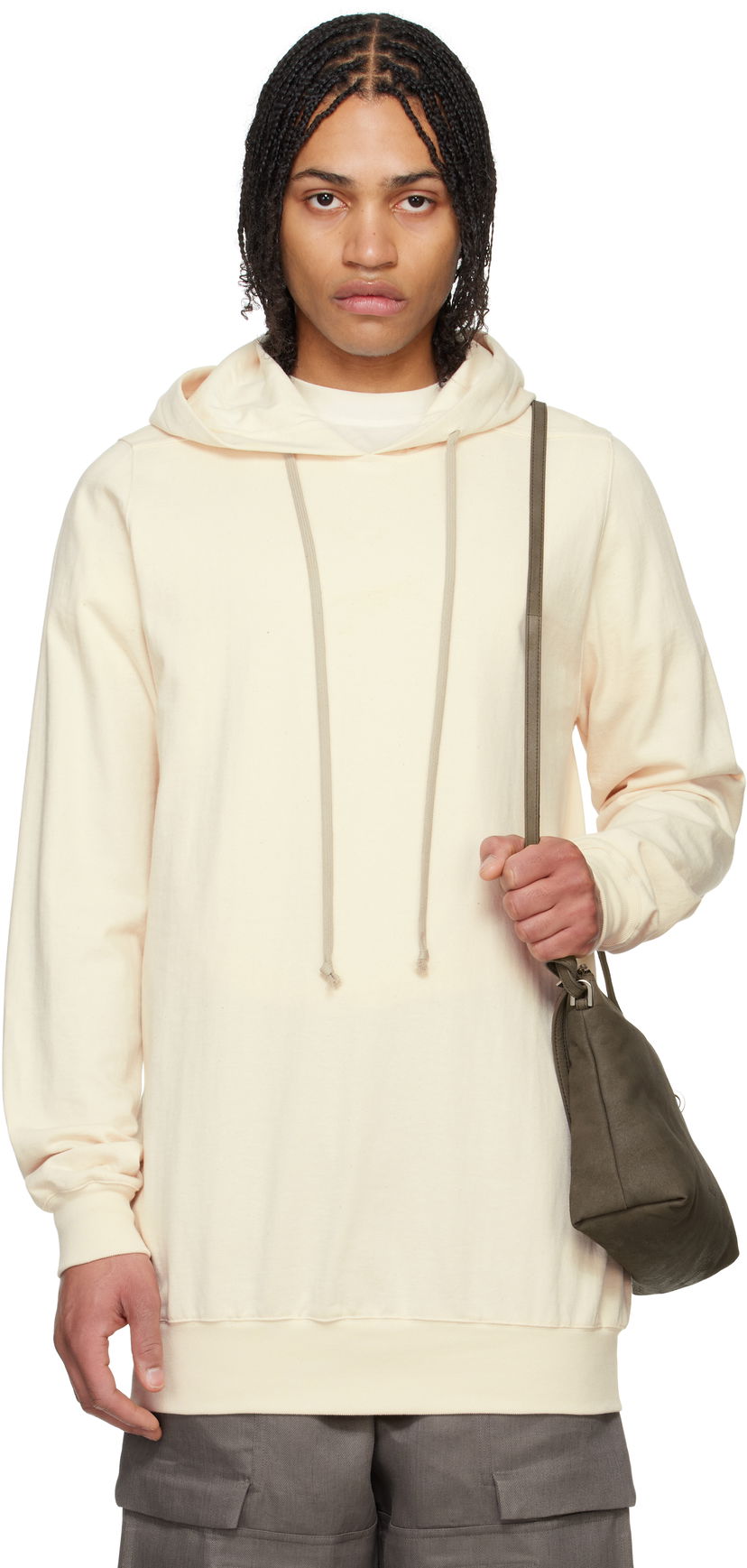 Sweatshirt Rick Owens Rick Owens Heavy Jersey Hoodie Beige | RU01E5282 BA